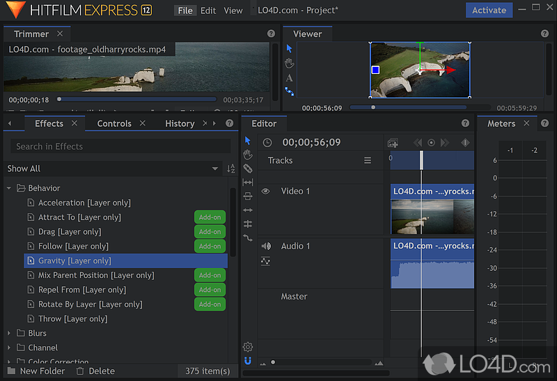 HitFilm Express export and render settings